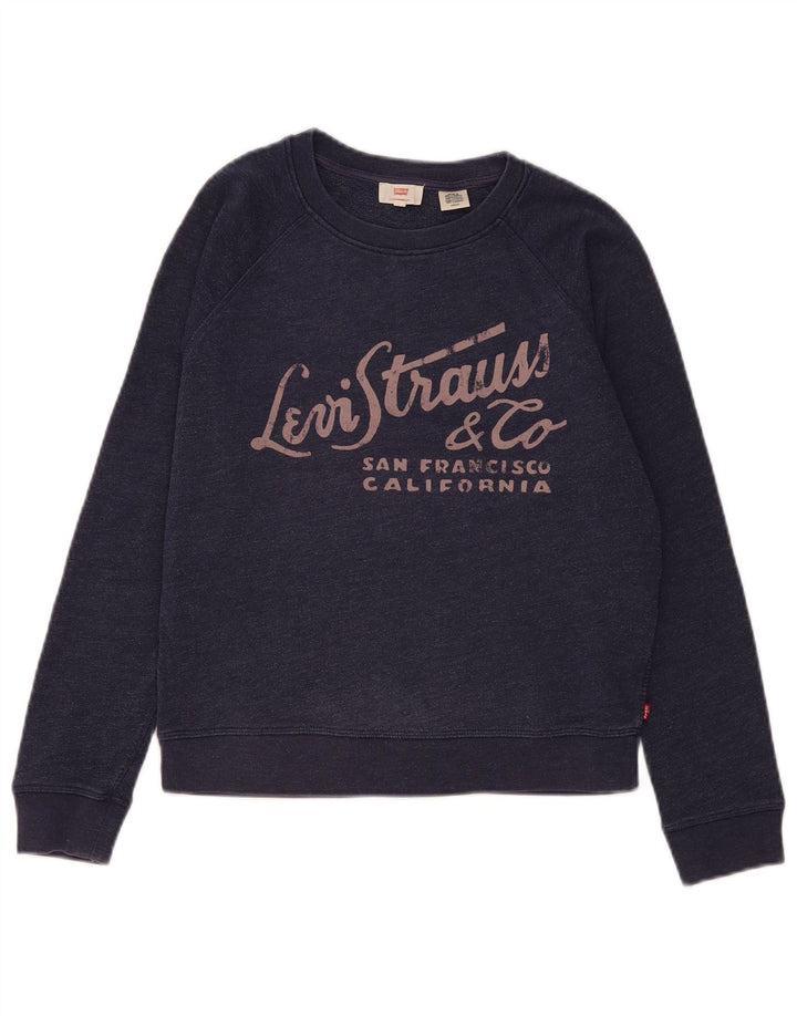 Damski sweter oversize typu Crop firmy Levi's UK 10, mały, granatowy