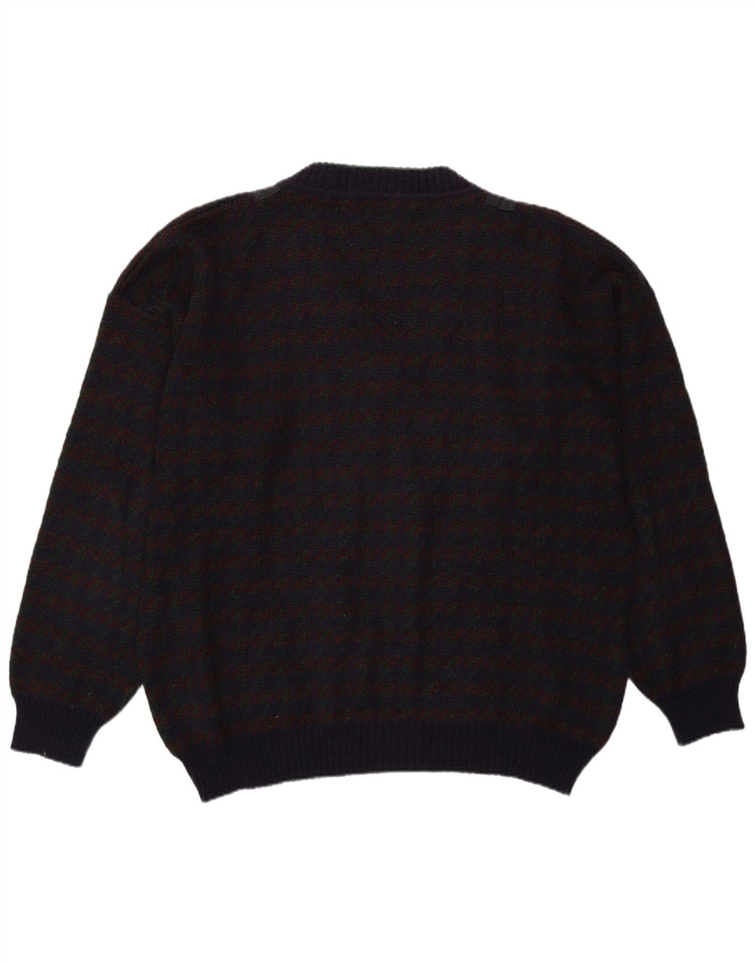Vintage męski sweter z dekoltem w kształcie litery V, XL, fioletowa kratka