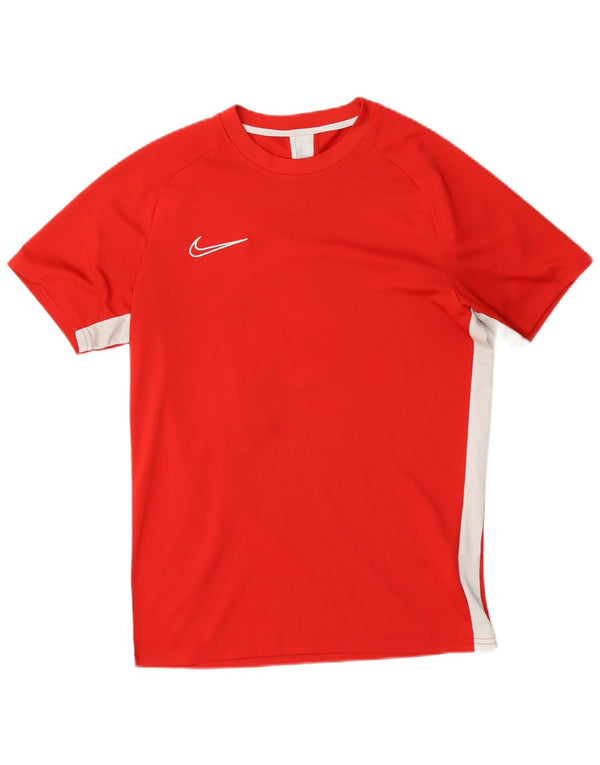 Męska koszulka Nike Dri Fit, poliestrowa koszulka w kolorze średniej czerwieni