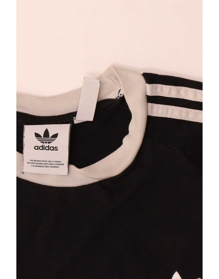 Adidas Męska Koszulka Top Mała Czarna Bawełna