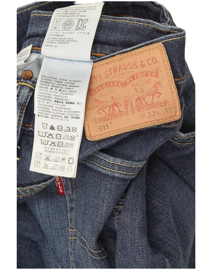 Męskie jeansy Levi's 511 Slim W32 L32 Granatowa bawełna