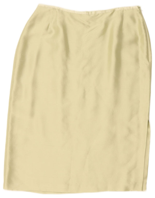 Marks & Spencer Damska prosta spódnica UK 14 Medium W30 L27 Zielony jedwab