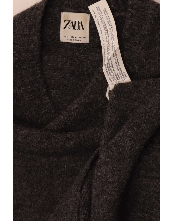Męski sweter z dekoltem w łódkę Zara Średni szary akryl