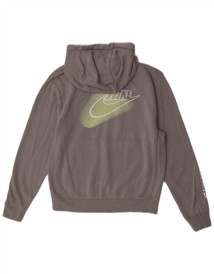Męski sweter z kapturem Nike z grafiką, mały, szary, bawełniany