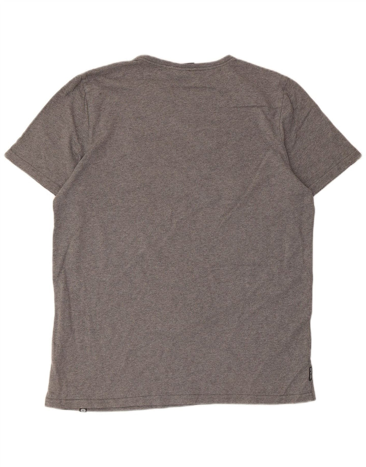 Męski T-shirt z grafiką zwierzęcą, duży, szary, bawełniany