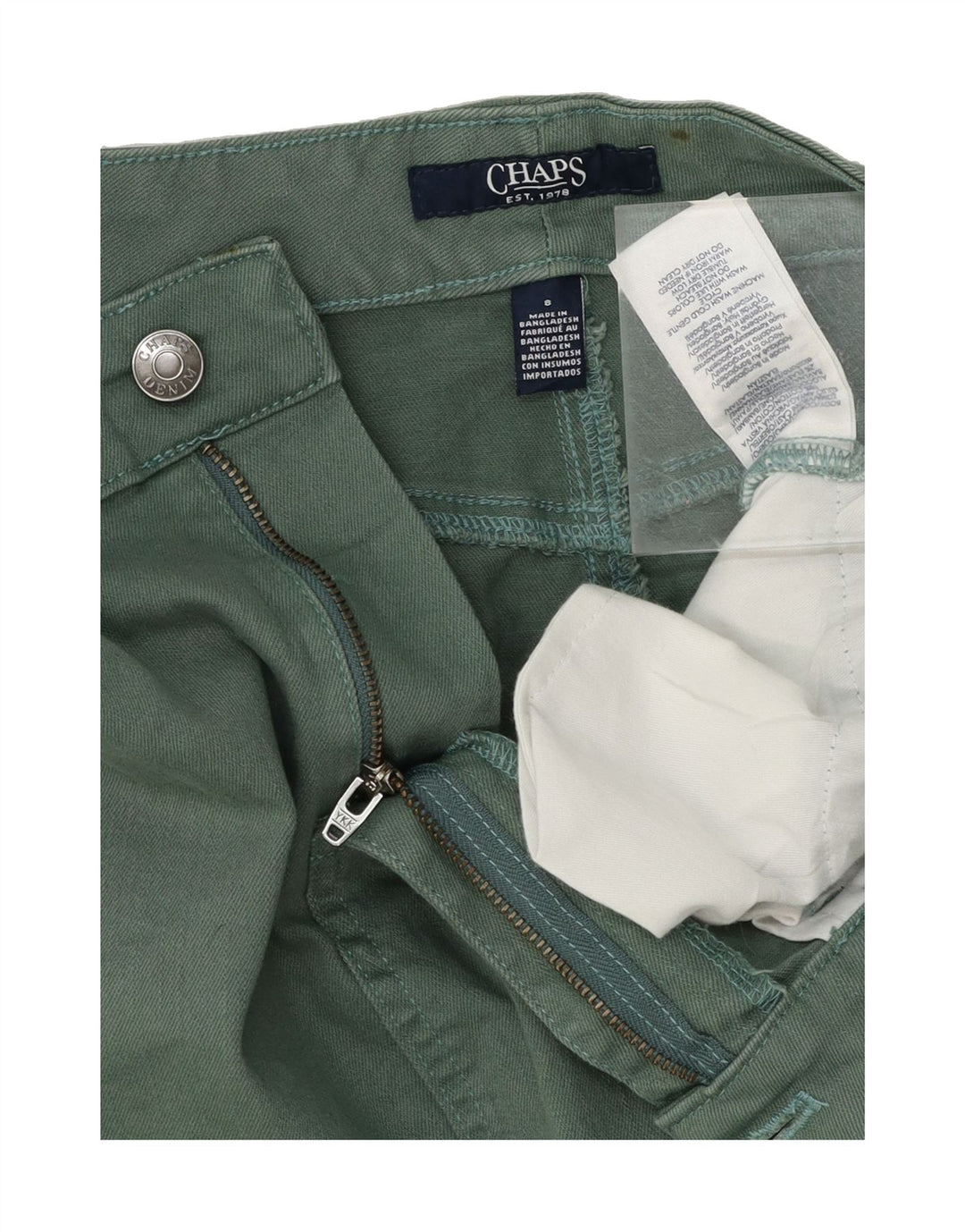 CHAPS Womens Denim Skirt US 8 Medium W30 Green Cotton Vintage Chaps and Second-Hand Chaps from Messina Hembry 