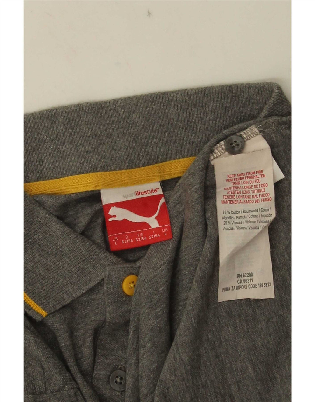 Męska koszulka polo Puma, duża, szara, bawełniana w paski
