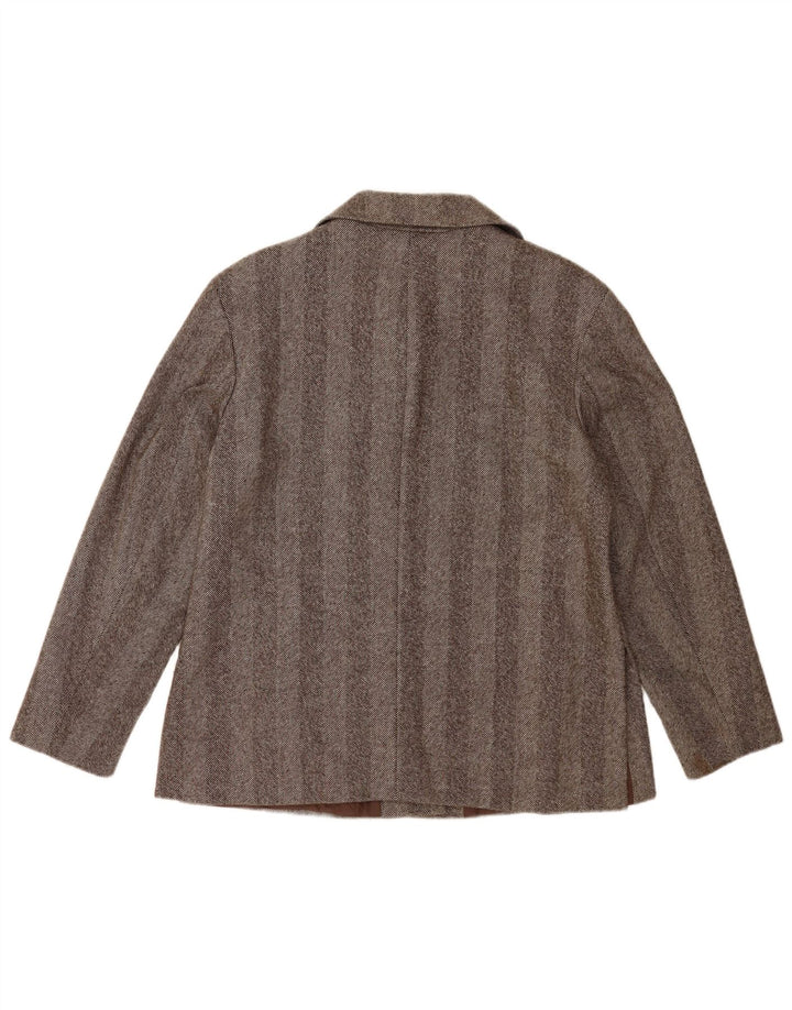 GARDEUR Womens 4 Button Blazer Jacket UK 16 Large Brown Herringbone
