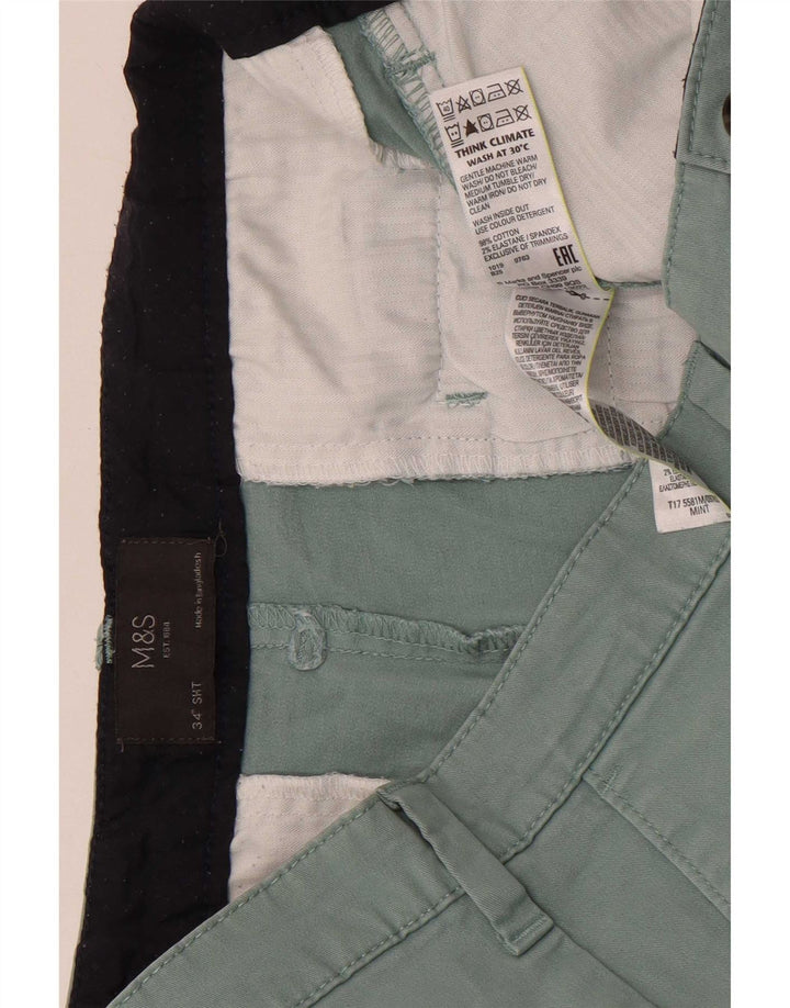 Męskie spodenki Chino Marks & Spencer W34, duże, zielone, bawełniane