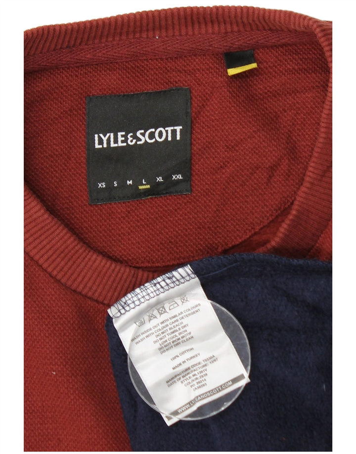 Męska bluza dresowa Lyle & Scott, duża, granatowa, bawełniana w bloki kolorów