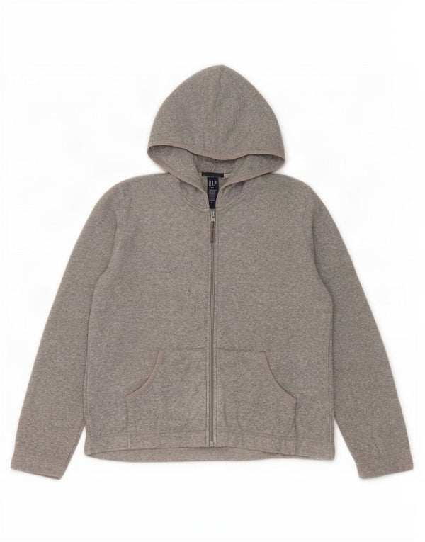 Gap Womens Hooded Oversized Fleece Jacket UK 10 Small Grey Polyester