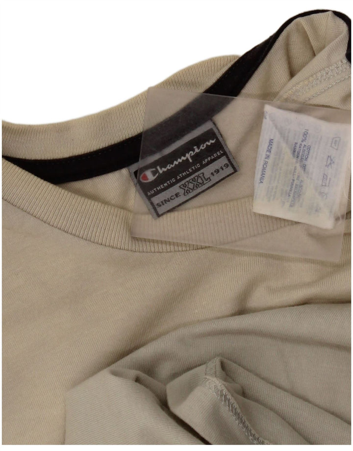 Męska koszulka z grafiką Champion Top 2XL, szara bawełna