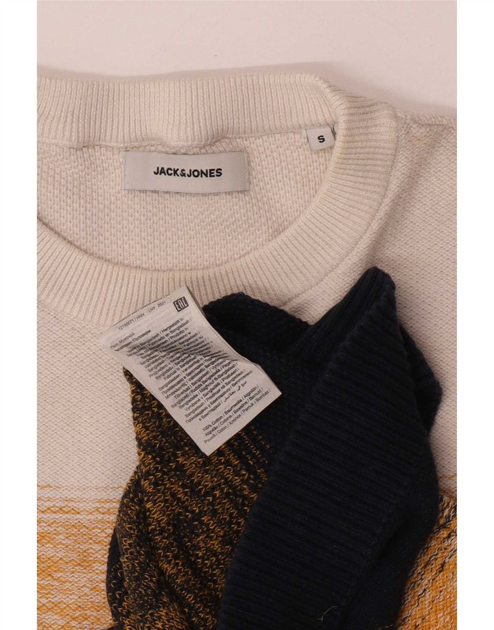 Męski sweter Jack & Jones z okrągłym dekoltem i małymi wielobarwnymi paskami