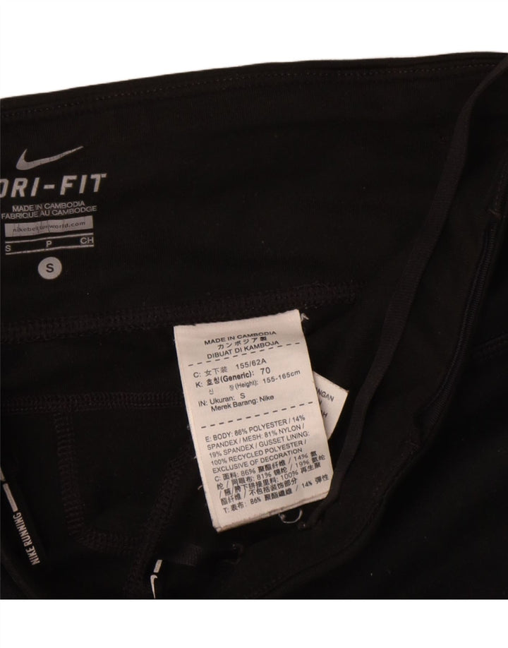 Damskie legginsy Nike Dri Fit Capri UK 10, małe, czarne, poliestrowe