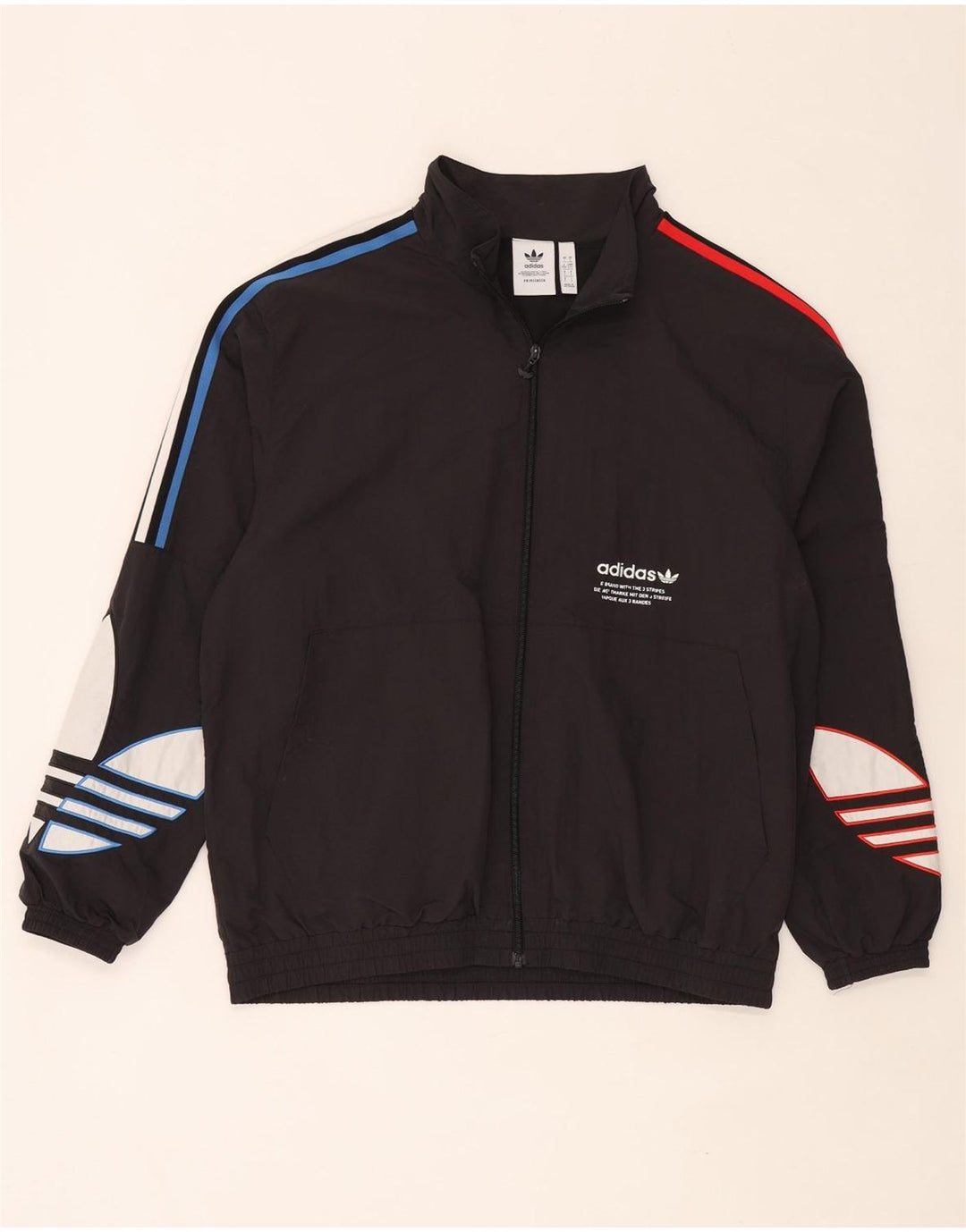 Adidas Męska bluza dresowa z grafiką, duża, czarna, poliamidowa