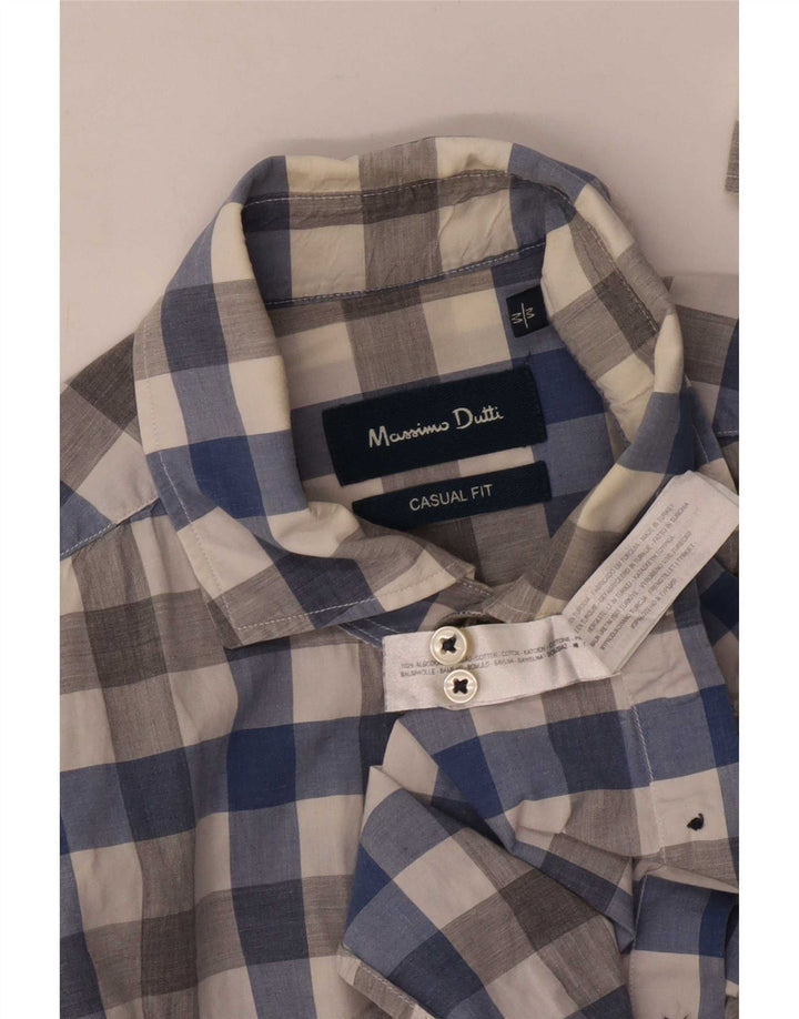 Męska koszula o swobodnym kroju Massimo Dutti, średniej wielkości, wielokolorowa bawełniana kratka