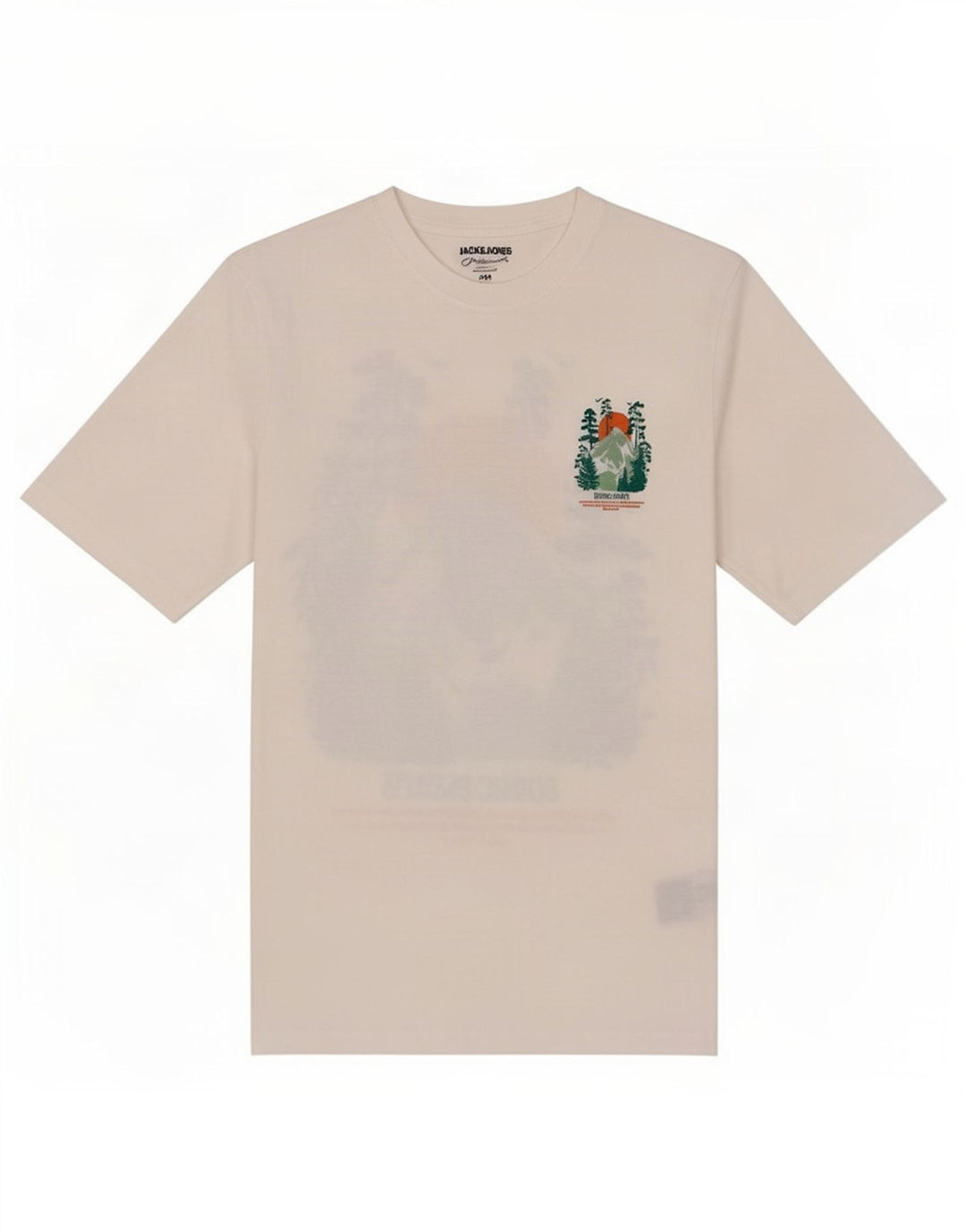Męska koszulka z grafiką Jack & Jones, średnia, biała bawełna