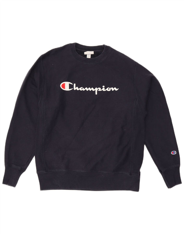 Męska bluza z grafiką CHAMPION, średnia, granatowa, bawełniana