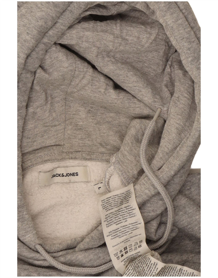 Męski sweter z kapturem Jack & Jones, duży, szary, bawełniany