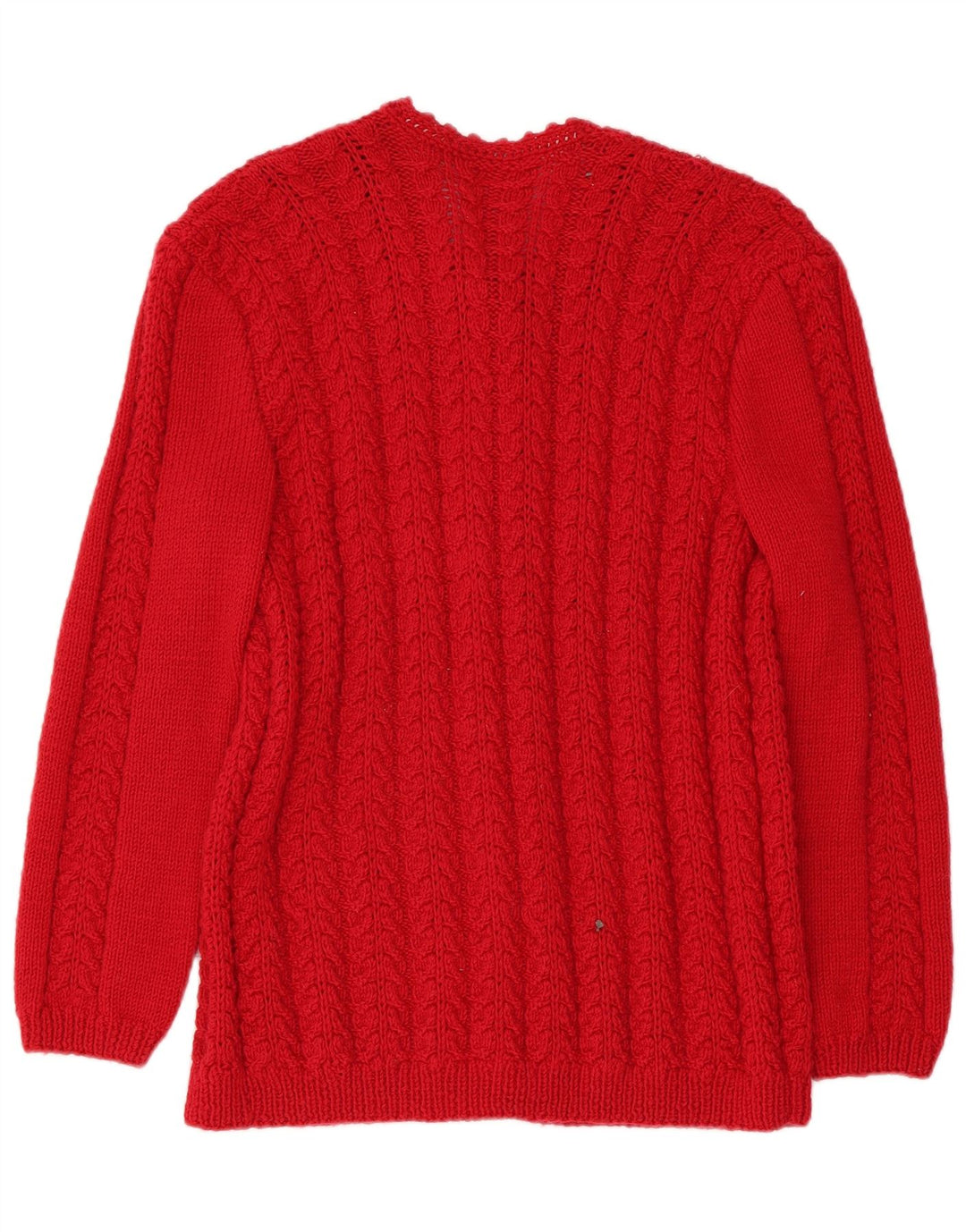 Sweter damski w stylu vintage, kardigan UK 14, średni czerwony