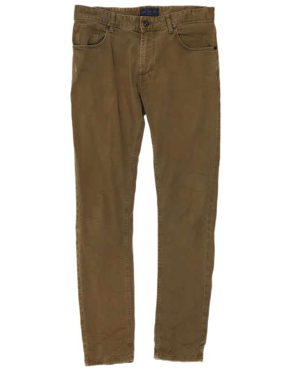 Męskie jeansy slim fit Zara EU 40 Medium W31 L30, bawełna khaki