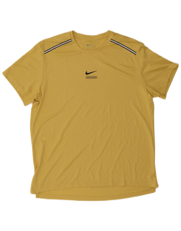 Męski T-shirt Nike Dri Fit, duży, żółty