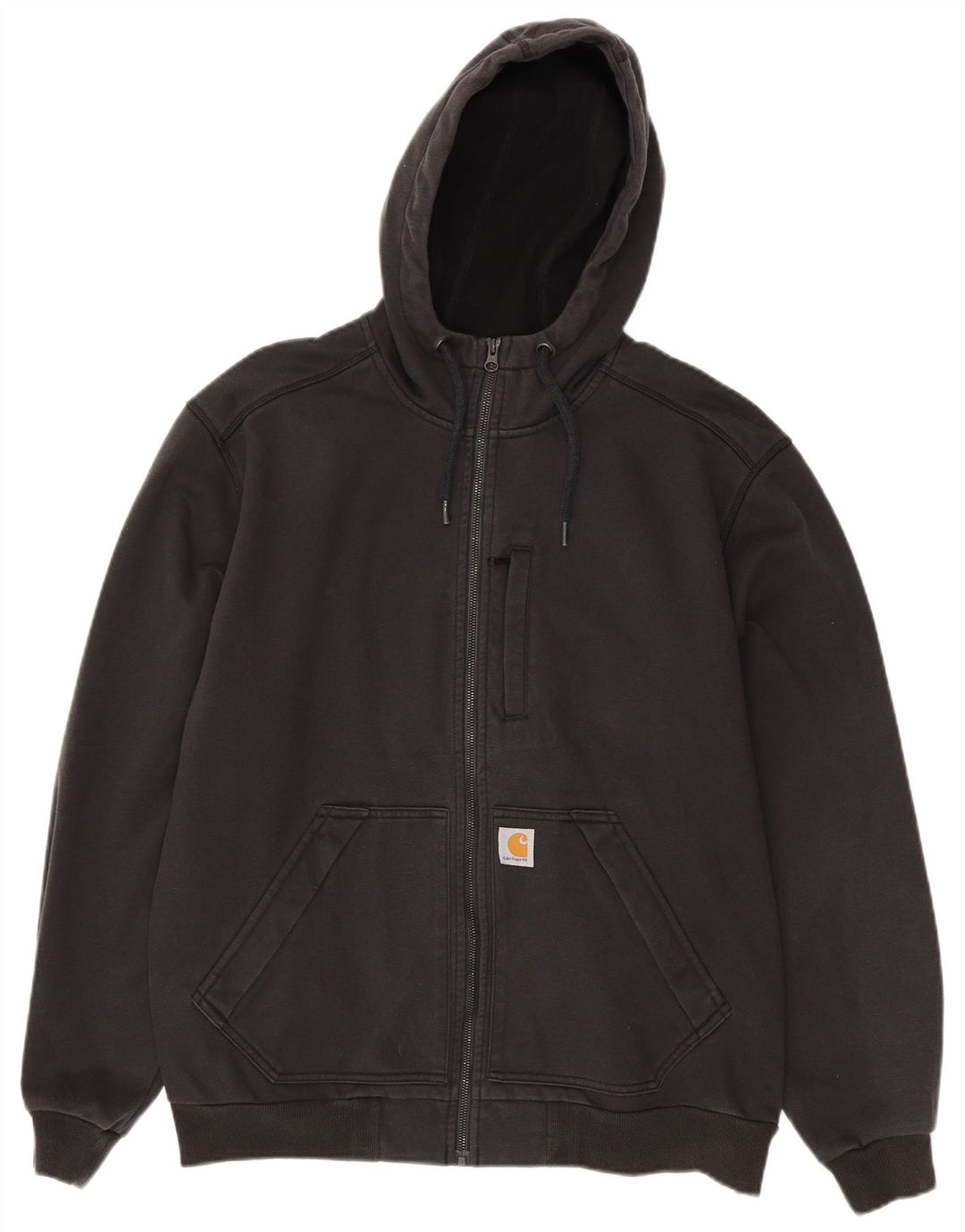 Męski sweter Carhartt o luźnym kroju i zapinanym na zamek, duży, czarny poliester