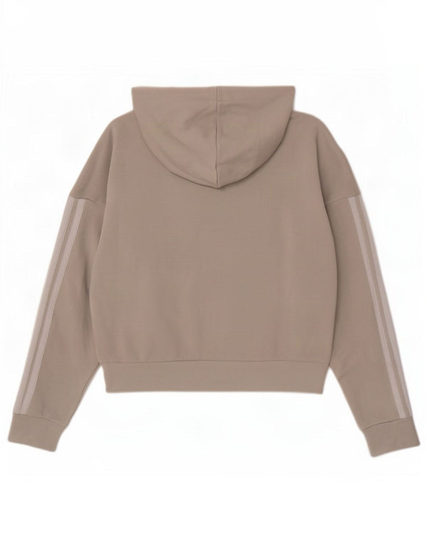 Damska bluza z kapturem Adidas Oversized Crop Zip Neck UK 8/10 Small Grey