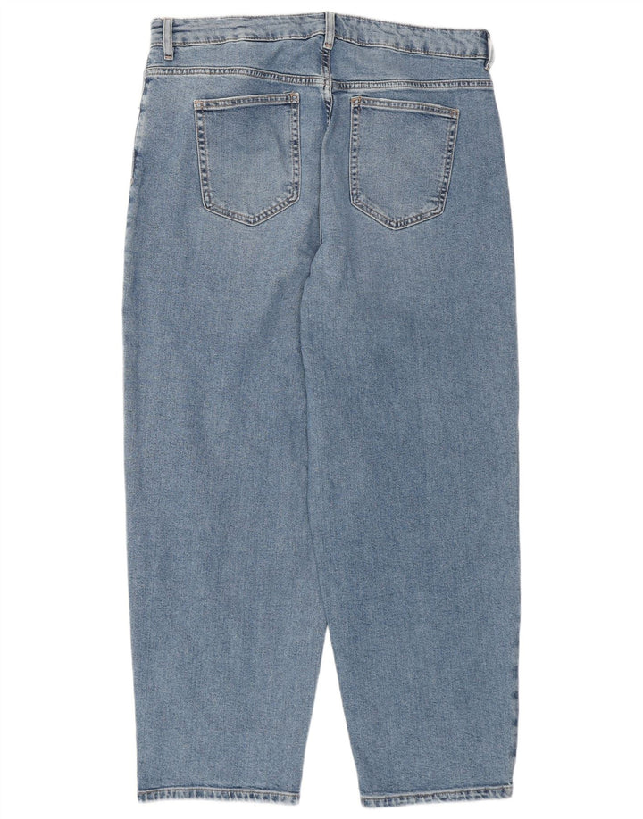 MARKS & SPENCER Damskie dżinsy Barrel z wysokim stanem UK 16, duże W34 L28 Niebieskie