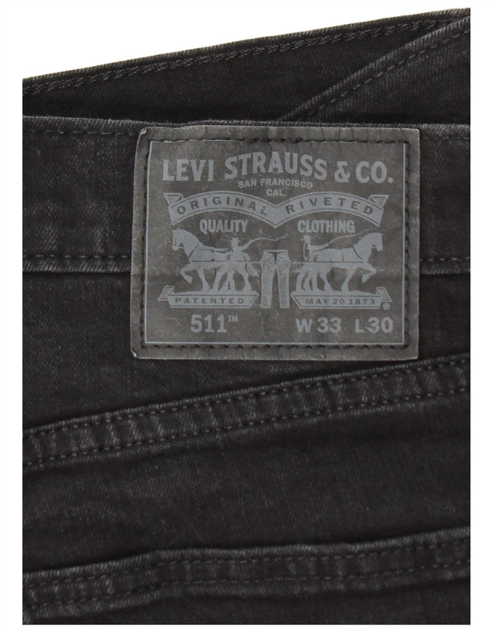 Męskie jeansy Levi's 511 Slim W33 L26 Czarna bawełna