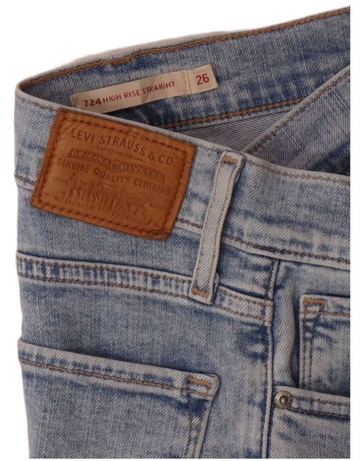 Damskie jeansy Levi's 724 z wysokim stanem i prostym W26 L28 Niebieskie