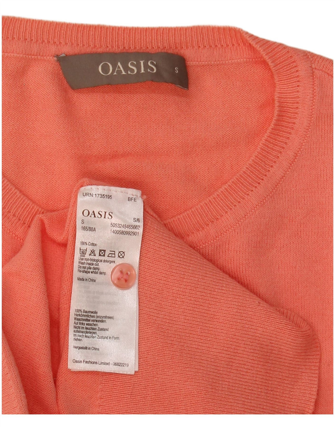 Sweter damski Oasis, UK 10, mały, pomarańczowy, bawełniany