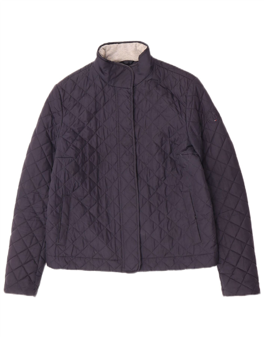Damska pikowana kurtka Tommy Hilfiger UK 10, mała, granatowa, poliestrowa