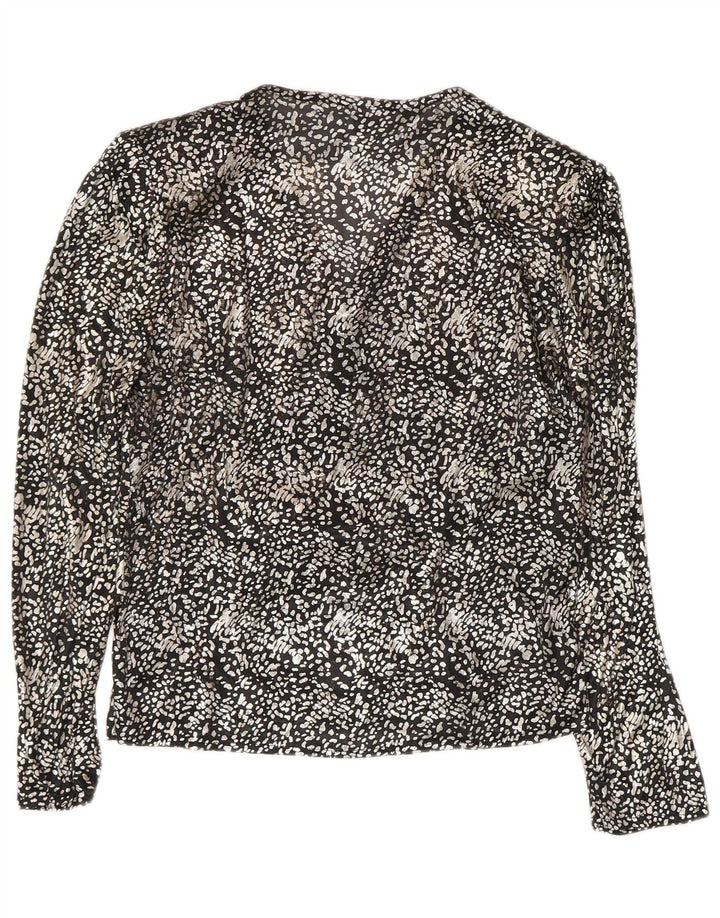 Damska bluzka z długim rękawem C&A, EU 40, średni czarny nadruk zwierzęcy