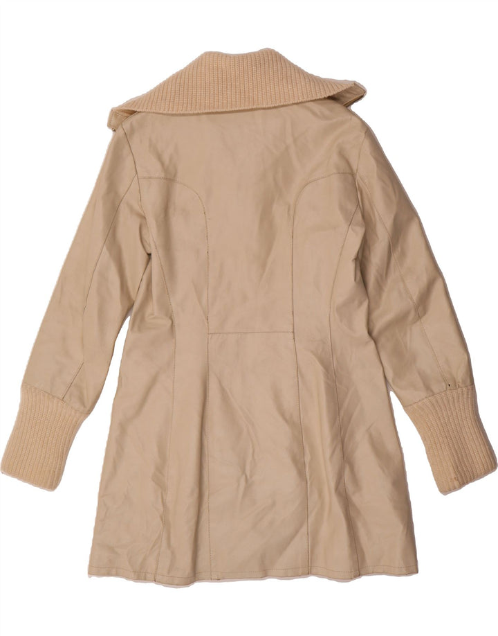 CONBIPEL Womens Leather Coat IT 44 Medium Beige Leather Vintage Conbipel and Second-Hand Conbipel from Messina Hembry 