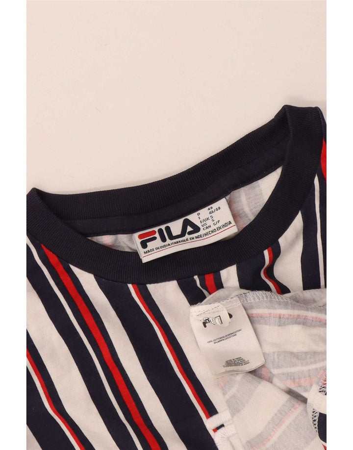 Męski T-shirt Fila z grafiką, mały, wielobarwny, bawełniany w paski
