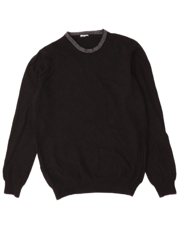 Męski sweter z okrągłym dekoltem Blauer, średni czarny