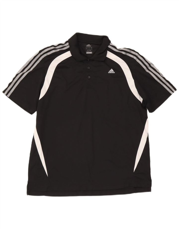 Adidas Męska koszulka polo Climalite XL Czarny poliester z blokami kolorów