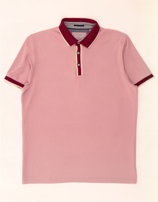 Męska koszulka polo Ted Baker Rozmiar 5 XL Różowy blok kolorów Modal