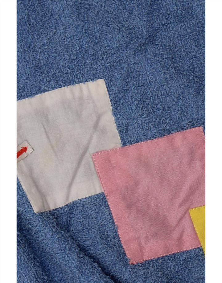 Sweter damski VINTAGE z dekoltem w łódkę UK 16, duży, niebieski, z blokami kolorów