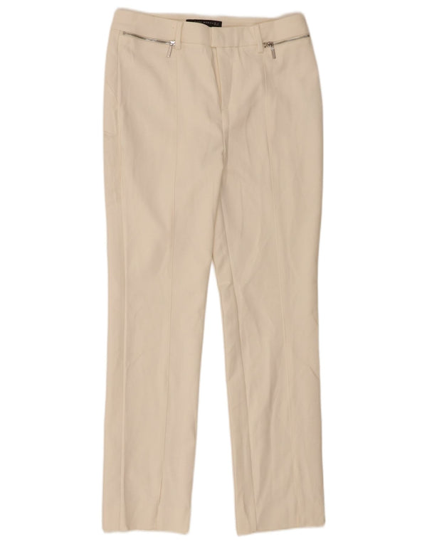 Spodnie damskie Zara Slim Casual, średnie W28 L29, biała bawełna