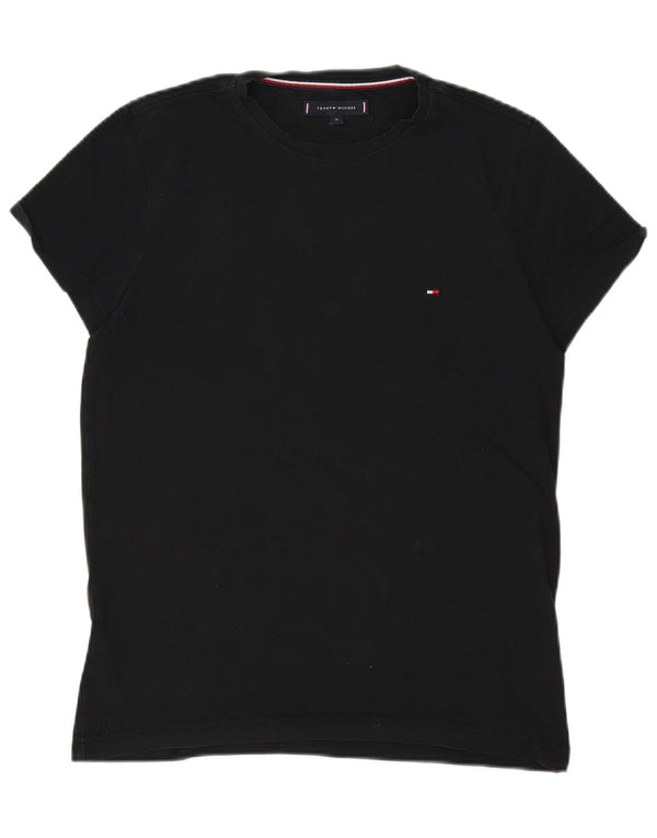 T-shirt męski Tommy Hilfiger Top, średni czarny, bawełniany