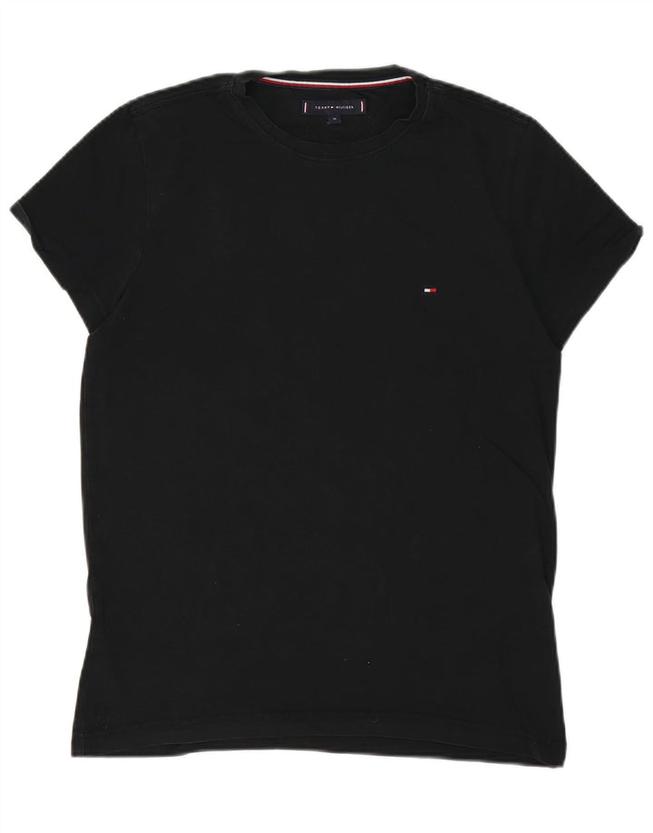 T-shirt męski Tommy Hilfiger Top, średni czarny, bawełniany