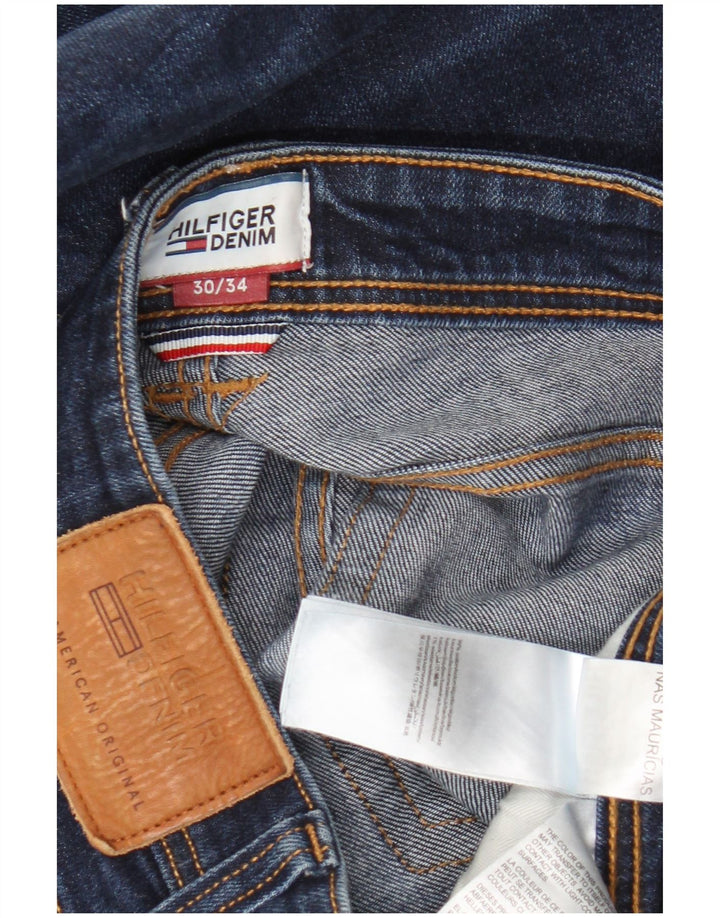 Męskie jeansy slim fit Tommy Hilfiger W30 L34 Granatowa bawełna