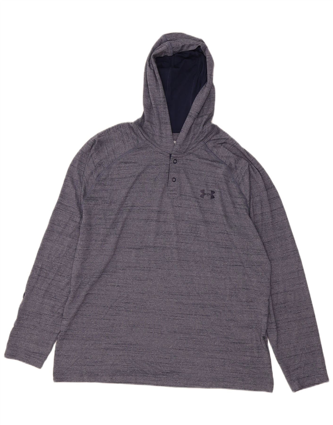 Męska koszulka z długim rękawem i kapturem UNDER ARMOUR Heat Gear, duża, granatowa, nakrapiana