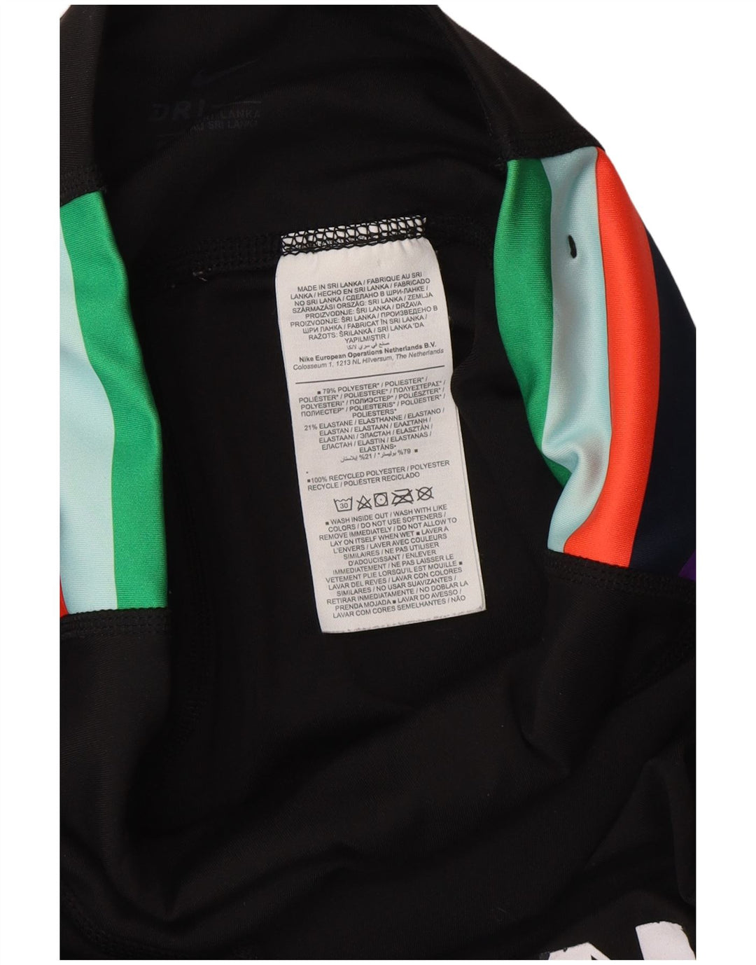 Damskie legginsy Nike Graphic UK 6 XS, czarny poliester z blokami kolorów
