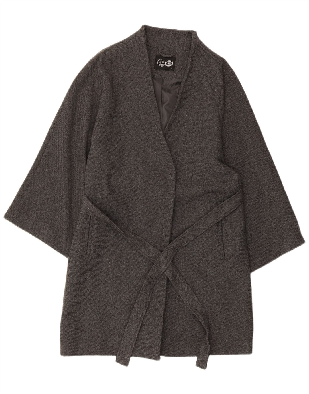 TANIE PONIEDZIAŁEK Płaszcz damski UK 10 Mały, szary, akrylowy