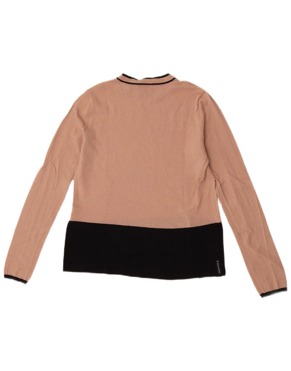 Damski sweter z okrągłym dekoltem Armani Jeans UK 12 w kolorze średniego beżu