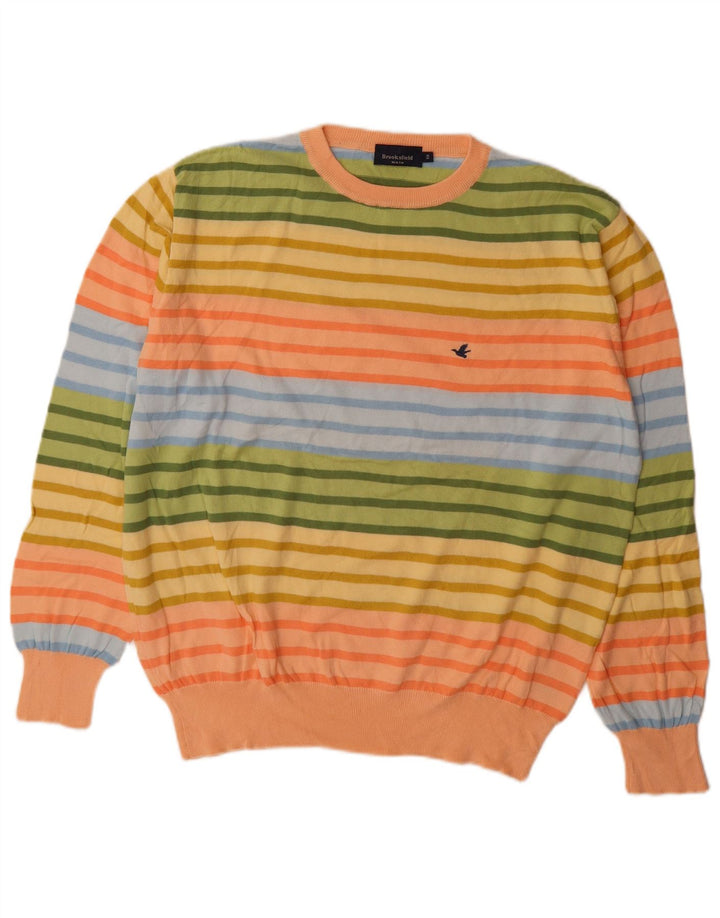 Męski sweter Brooksfield z okrągłym dekoltem IT 56 XL w wielokolorowe paski