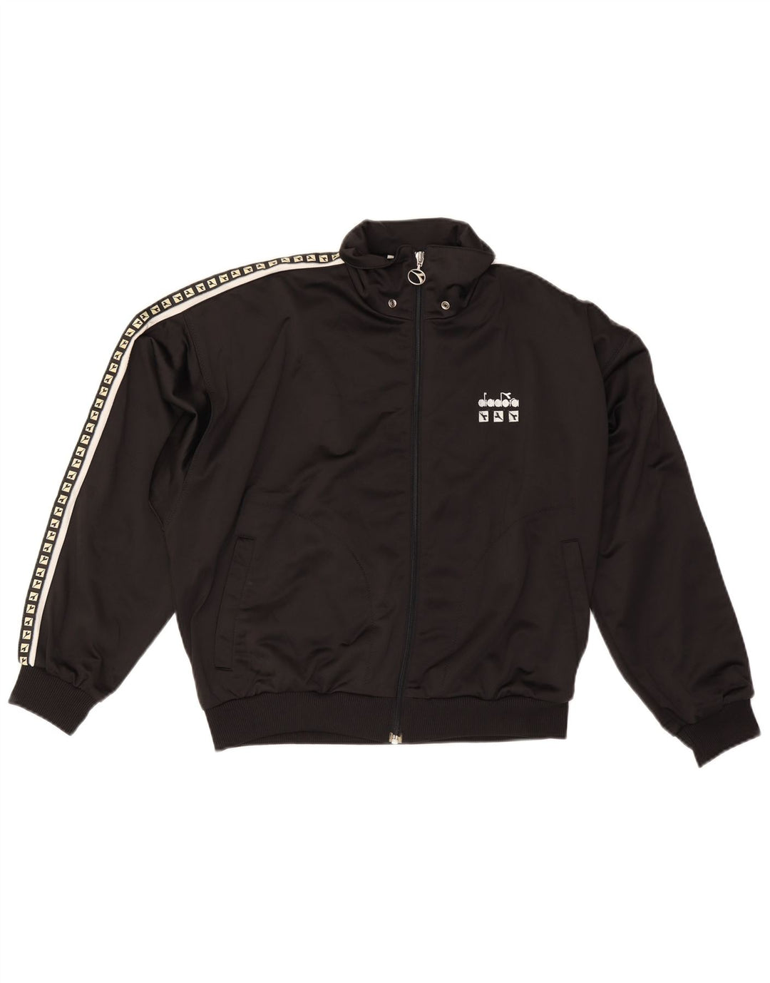 Męska kurtka dresowa Diadora z grafiką UK 34 XS, czarny poliester
